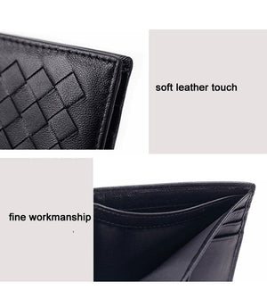 Planet Gates Sheepskin Weave Men Wallets Fashion Male Clutch Wallet Genuine Sheep Leather Purses Card Holder Purses Coin Purse
