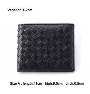 Planet Gates Sheepskin Weave Men Wallets Fashion Male Clutch Wallet Genuine Sheep Leather Purses Card Holder Purses Coin Purse