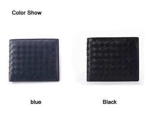 Planet Gates Sheepskin Weave Men Wallets Fashion Male Clutch Wallet Genuine Sheep Leather Purses Card Holder Purses Coin Purse