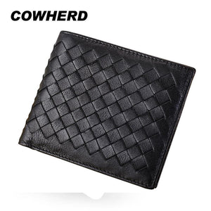 Planet Gates Sheepskin Weave Men Wallets Fashion Male Clutch Wallet Genuine Sheep Leather Purses Card Holder Purses Coin Purse
