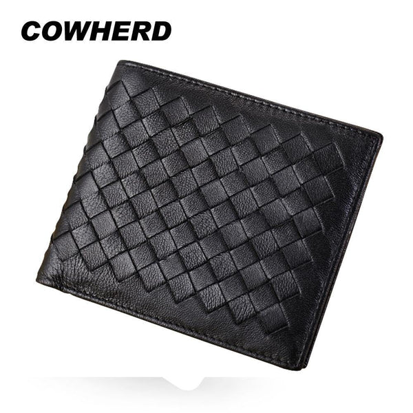 Planet Gates Sheepskin Weave Men Wallets Fashion Male Clutch Wallet Genuine Sheep Leather Purses Card Holder Purses Coin Purse