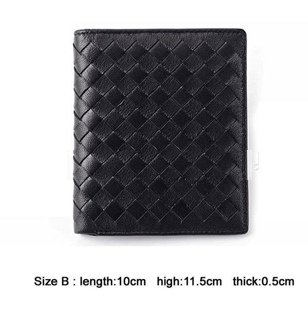 Planet Gates Sheepskin Weave Men Wallets Fashion Male Clutch Wallet Genuine Sheep Leather Purses Card Holder Purses Coin Purse