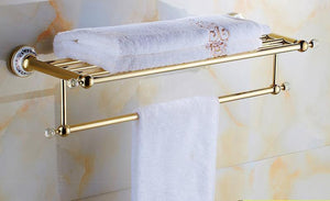 Planet Gates SHELF-100018786 Bathroom Hardware Set Antique Gold&Crystal Bathroom Accessories Sets Bathroom Products FE1