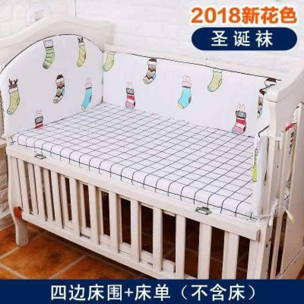 Planet Gates sheng dan wa Bedding Sets For Baby 5 pcs/set Thickening Baby Bed Bumper Protector Baby Bedding Set Includes Bed Sheet Cotton Bumper