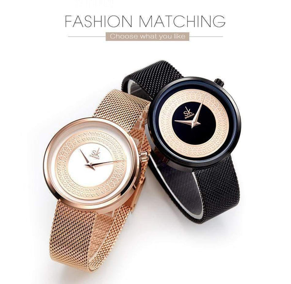 Planet Gates Shengke Women Watches Women Fashion Clock Vintage Design Ladies Watch Luxury Brand Classical Gold Metal Slice Zegarek Damski