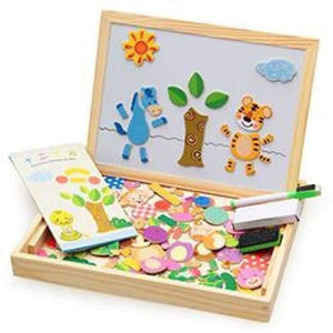 Planet Gates shiershengxiao 100+PCS Wooden Magnetic Puzzle Figure/Animals/ Vehicle /Circus Drawing Board 5 styles Box Educational Toy Gift