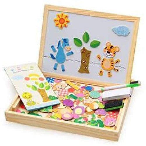 Planet Gates shiershengxiao 100+PCS Wooden Magnetic Puzzle Figure/Animals/ Vehicle /Circus Drawing Board 5 styles Box Educational Toy Gift