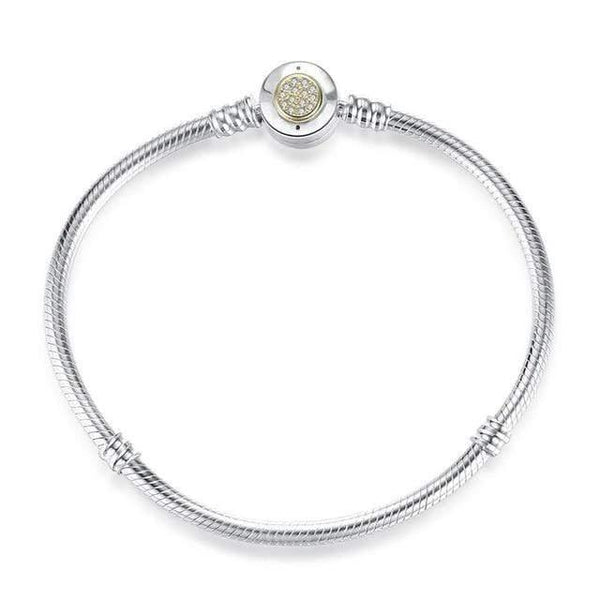 Planet Gates Shimmering / 15cm 925 Sterling Silver Bracelet Bead Charm Heart Snowflake Rose Snake Chain Basic Bracelets Pan Women DIY Jewelry