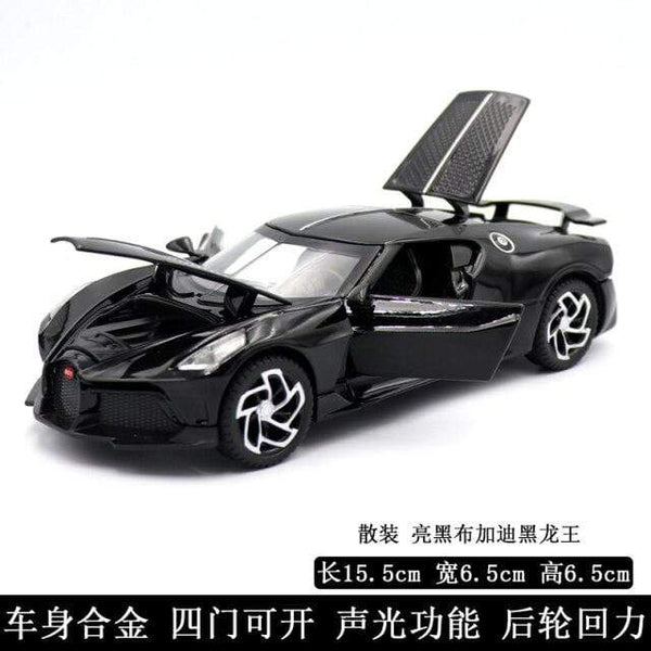 Planet Gates Shiny black 1:32 Simulation Bugatti Black Dragon Sports Car Model Alloy Car Model Metal Toy Car Boy Gift Car Decoration Jewelry Collection