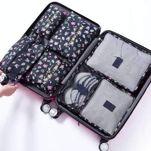 Planet Gates shivering 7Pcs/set Trip Luggage Organizer Polyester Portable Travel Partition Pouch Storage Bags Home Organization Accessories Supplies