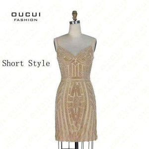 Planet Gates Short dress gold / 2 Crystal Royal Blue Color Party Occasion Formal Long Evening Dress OL102829