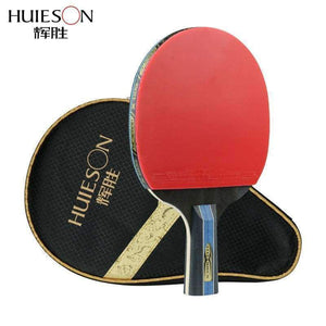 Planet Gates Short or Long Handle Shake-hand Table Tennis Set Red and Black Table Tennis Paddle Table Tennis Racket with Case