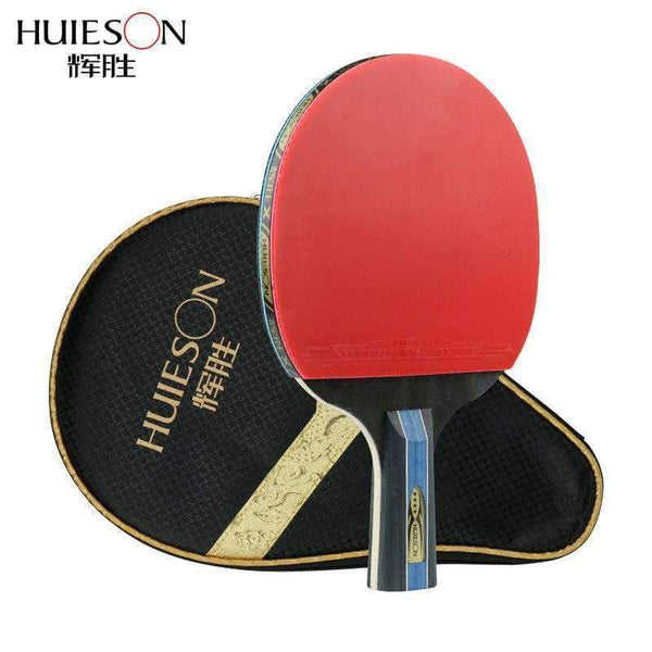Planet Gates Short or Long Handle Shake-hand Table Tennis Set Red and Black Table Tennis Paddle Table Tennis Racket with Case