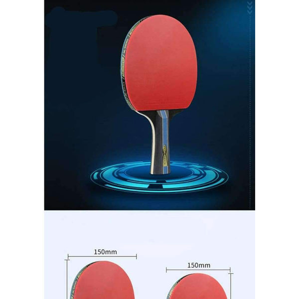 Planet Gates Short or Long Handle Shake-hand Table Tennis Set Red and Black Table Tennis Paddle Table Tennis Racket with Case