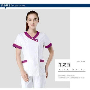 Planet Gates short sleeve / S Fashion Hospital Doctors Nurse Uniform Clothes Sets Beauty Salon Dental Clinic Workwear Suits Medical Gowns Lab Coat