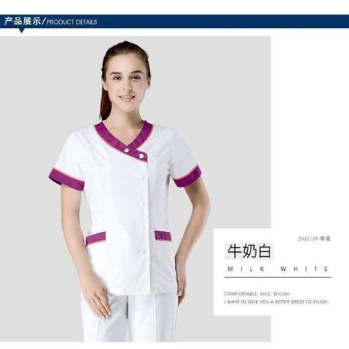 Planet Gates short sleeve / S Fashion Hospital Doctors Nurse Uniform Clothes Sets Beauty Salon Dental Clinic Workwear Suits Medical Gowns Lab Coat