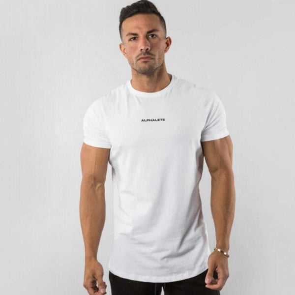 Short Sleeve Skinny T-shirt Men's Summer Casual Cotton Tees Tshirt Tops Male Gym Fitness Bodybuilding Crossfit Workout Clothing