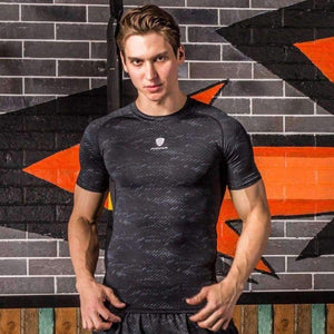 Planet Gates Short sleeve suit / M Compression Men's Sport Suits Quick Dry Running sets Clothes Sports Joggers Training Gym Fitness Tracksuits Running Set