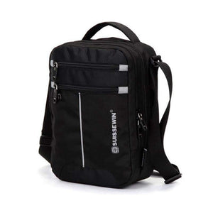 Planet Gates Shoulder Bag Leisure Briefcase Small Messenger Bag for 9.7" 11"Tablets and Documents Men's Black Handbag crossbody bag