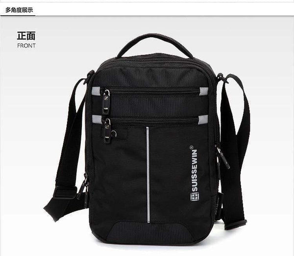 Planet Gates Shoulder Bag Leisure Briefcase Small Messenger Bag for 9.7" 11"Tablets and Documents Men's Black Handbag crossbody bag