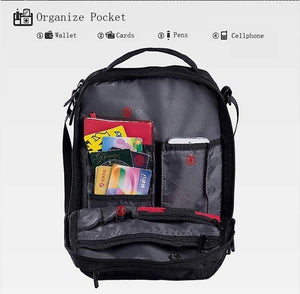 Planet Gates Shoulder Bag Leisure Briefcase Small Messenger Bag for 9.7" 11"Tablets and Documents Men's Black Handbag crossbody bag