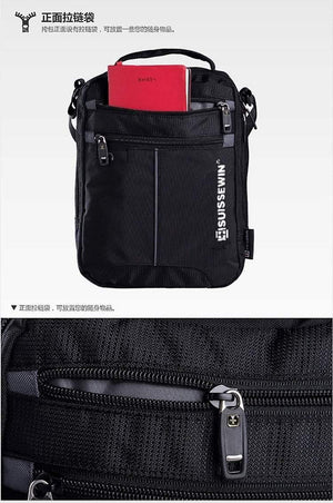 Planet Gates Shoulder Bag Leisure Briefcase Small Messenger Bag for 9.7" 11"Tablets and Documents Men's Black Handbag crossbody bag