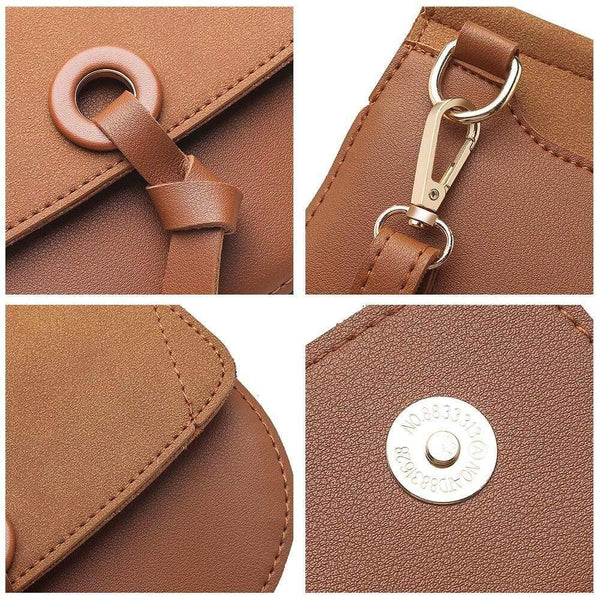 Shoulder Bag New High Quality Leather Fashion Small Scrub Flap Pocket Crossbody Coin Phone Bag