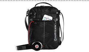 Planet Gates Shoulder Bag Small Messenger Bag for Tablets and Documents Men's Black Handbag 11-inch Crossbody Bags for students