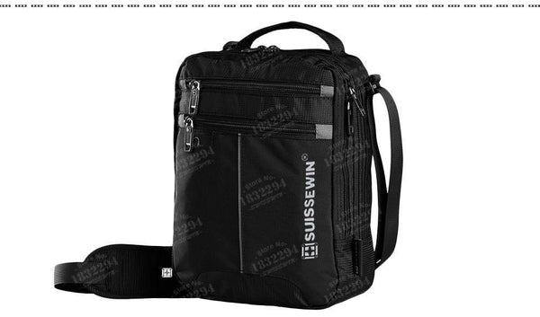Planet Gates Shoulder Bag Small Messenger Bag for Tablets and Documents Men's Black Handbag 11-inch Crossbody Bags for students