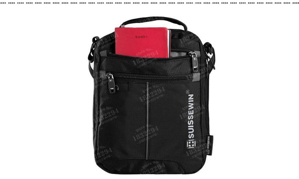 Planet Gates Shoulder Bag Small Messenger Bag for Tablets and Documents Men's Black Handbag 11-inch Crossbody Bags for students
