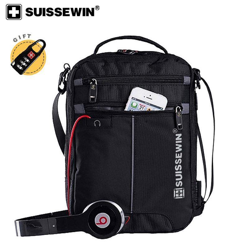 Planet Gates Shoulder Bag Small Messenger Bag for Tablets and Documents Men's Black Handbag 11-inch Crossbody Bags for students