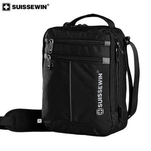 Planet Gates Shoulder Bag Small Messenger Bag for Tablets and Documents Men's Black Handbag 11-inch Crossbody Bags for students