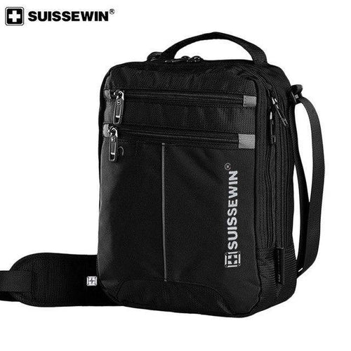 Planet Gates Shoulder Bag Small Messenger Bag for Tablets and Documents Men's Black Handbag 11-inch Crossbody Bags for students