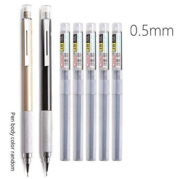 Planet Gates show as picture 2 2Pcs Metal Mechanical Pencil Set 0.5mm / 0.7mm HB Automatic Pencils Writing Sketch Drawing Pen Kawaii School Supplies Pencills