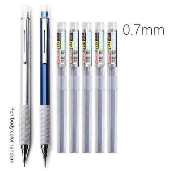 Planet Gates show as picture 3 2Pcs Metal Mechanical Pencil Set 0.5mm / 0.7mm HB Automatic Pencils Writing Sketch Drawing Pen Kawaii School Supplies Pencills