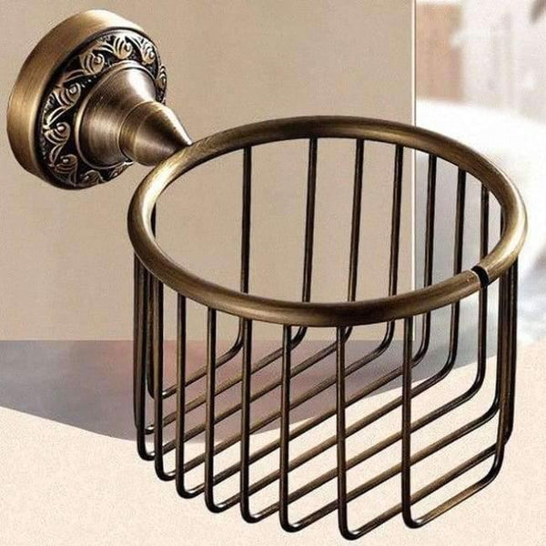 Antique Brass Carved Collection Double Cup Holder Bathroom Products Bathroom Accessories Creative Faucet Bathroom Hardware Set - Planet Gates