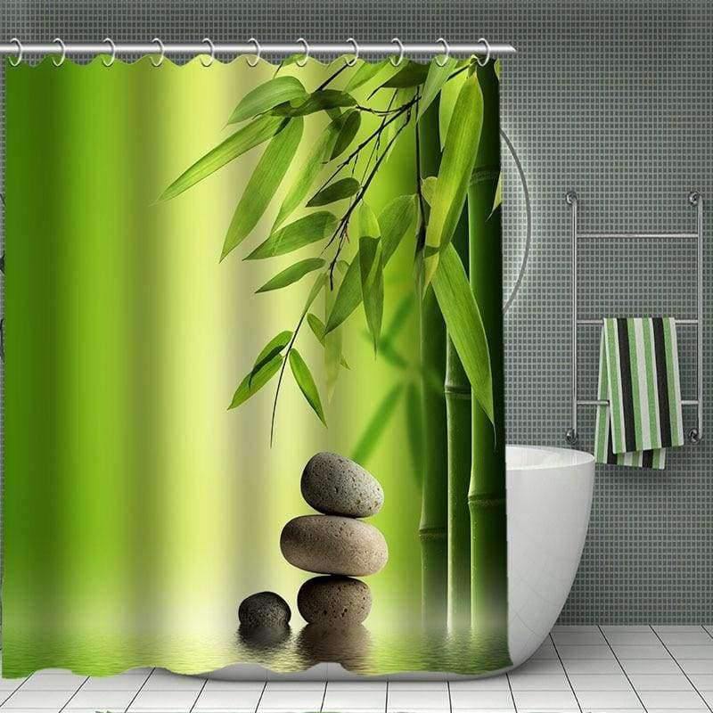 Planet Gates Shower Curtain / 150x180cm Spa stones, Bamboo Shower Curtain Modern Polyester Fabric Custom bath curtain Bathroom Products With Hook 3d Waterproof