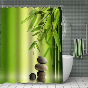Planet Gates Shower Curtain 2 / 150x180cm Spa stones, Bamboo Shower Curtain Modern Polyester Fabric Custom bath curtain Bathroom Products With Hook 3d Waterproof