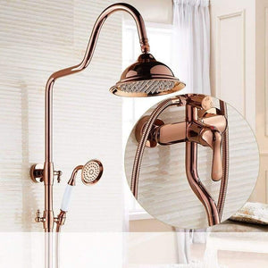 Planet Gates Shower System Gold Bathroom Accessories Brass Wall Mounted Toilet Brush Paper Towel Holder Rack Glass Shelf Bath Hardware Set