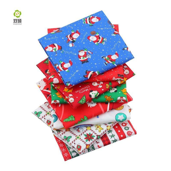 Planet Gates Shuanshuo 8pcs Christmas Series,Printed Twill Cotton Fabric,Patchwork Cloth For DIY Quilting Sewing Baby&Child's Material40x50cm