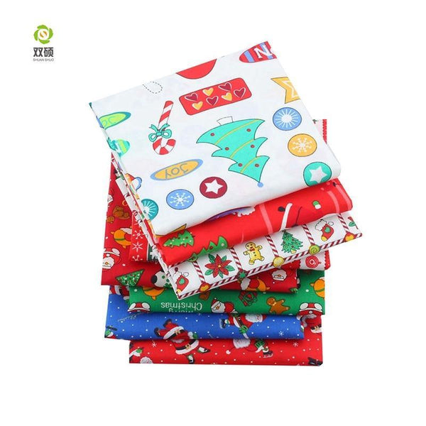 Planet Gates Shuanshuo 8pcs Christmas Series,Printed Twill Cotton Fabric,Patchwork Cloth For DIY Quilting Sewing Baby&Child's Material40x50cm