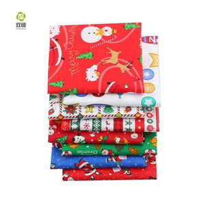 Planet Gates Shuanshuo 8pcs Christmas Series,Printed Twill Cotton Fabric,Patchwork Cloth For DIY Quilting Sewing Baby&Child's Material40x50cm