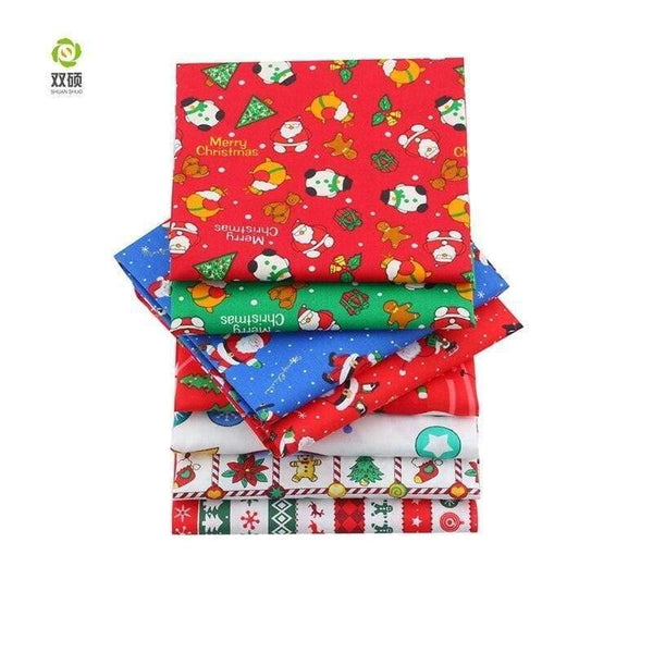 Planet Gates Shuanshuo 8pcs Christmas Series,Printed Twill Cotton Fabric,Patchwork Cloth For DIY Quilting Sewing Baby&Child's Material40x50cm