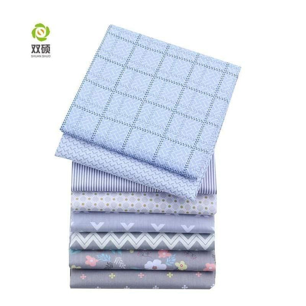 Planet Gates Shuanshuo 8pcs/Lot,Gray Geometric Series,Printed Twill Cotton Fabric,Patchwork Cloth For DIY Sewing Quilting Baby&Child Material