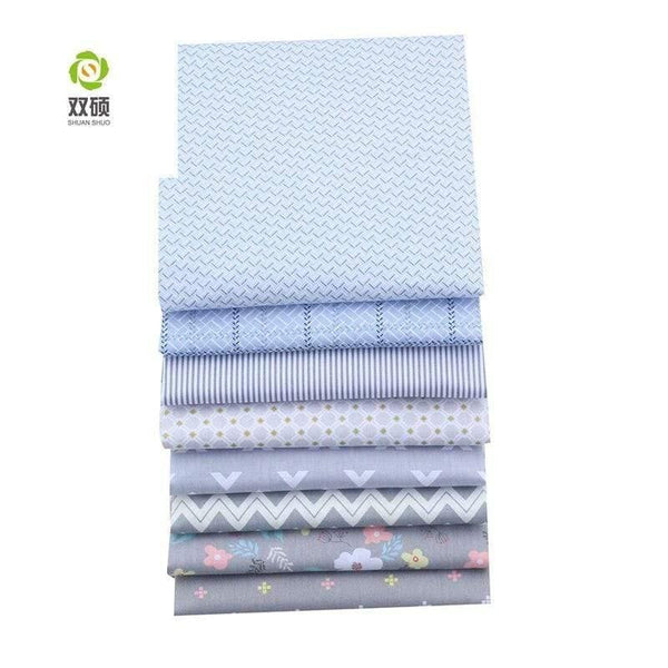 Planet Gates Shuanshuo 8pcs/Lot,Gray Geometric Series,Printed Twill Cotton Fabric,Patchwork Cloth For DIY Sewing Quilting Baby&Child Material