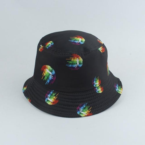 Planet Gates shui mu Harajuku Punk Black Fisherman Hat Panama Bob Casquette Dragon Print Bucket Hats For Women Men Hip Hop Cap Gorro
