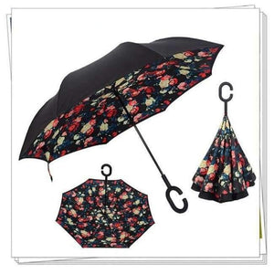 Planet Gates shuizhu Reverse Umbrella Double Layer Inverted Windproof Rain Car Umbrellas For Women S1004