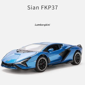 Planet Gates Sian blue 1:32 Lamborghinis Sian FKP37 Car Alloy Sports Car Model Diecast Sound Super Racing Lifting Tail Hot Car Wheel For Children Gifts