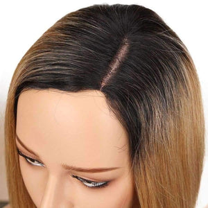 Planet Gates Side Part Bob Wig Non Lace Wig Human Hair Extension Brazilian Remy Hair Wigs Straight Color TT1B/27