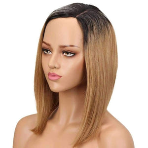 Planet Gates Side Part Bob Wig Non Lace Wig Human Hair Extension Brazilian Remy Hair Wigs Straight Color TT1B/27